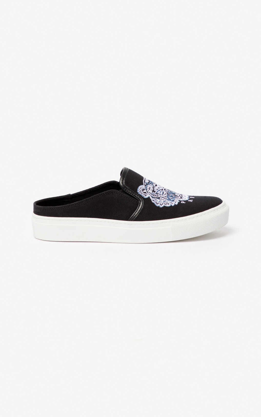 Mules Kenzo K Skate Tiger slip on Femme Noir | NQVS-34108